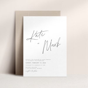 Elegant Wedding Invitation Template Download Printable Wedding Invite Simple Modern Wedding Invitation Corjl DIY editable Wedding
