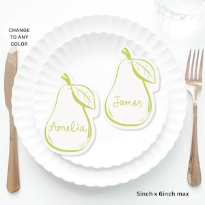 Perfect pear Place Cards Template Pear fruit table name card Bridal shower Place Card table name card, love Perfect pear couples shower