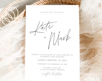 Wedding Invitation Template Modern Wedding Invitation Modern Invite Simple Invitation Printable Calligraphy Wedding Invitation