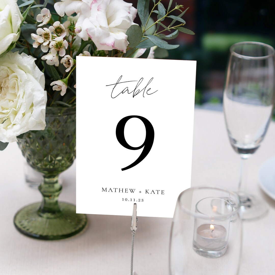 Table Number Template, Table Numbers, Printable Table Numbers, Table ...
