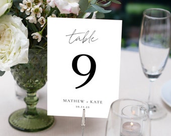 Table Number Template, Table Numbers, Printable Table Numbers, Table Numbers Wedding, Calligraphy, 4x6, 5x7, Instant Download Table Number