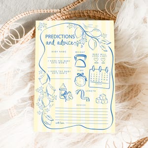 Predictions and Advice Baby Shower Games, Lemon baby shower Template Editable Baby Shower, Citrus baby shower game drawn baby predictions