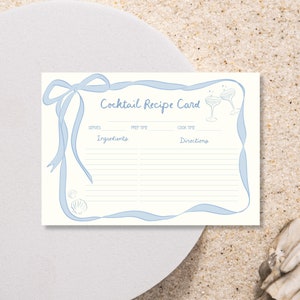 Last Toast on the coast Cocktail recipe card, Bridal Shower Recipe Card Cocktail Recipe Request Bachelorette Cocktail recipe additional card