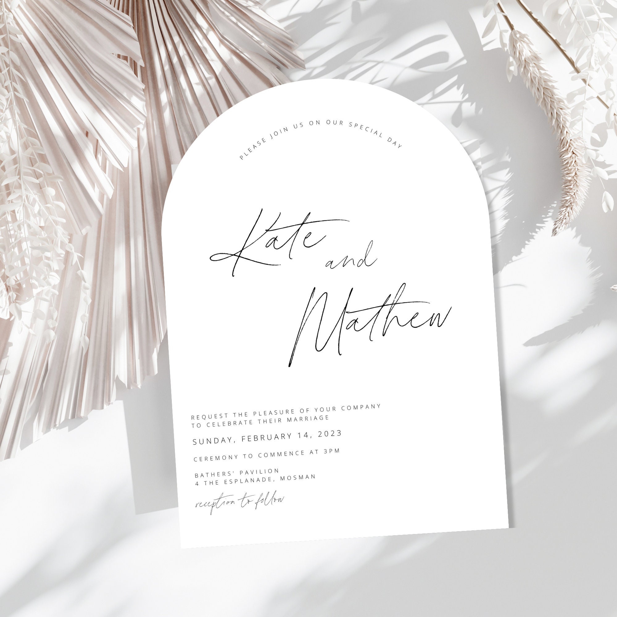 Arch Wedding Invitation Template, Invitation With Arch SVG, Minimal Arch Wedding Invitation Template, Invitation With Arch SVG, Minimal