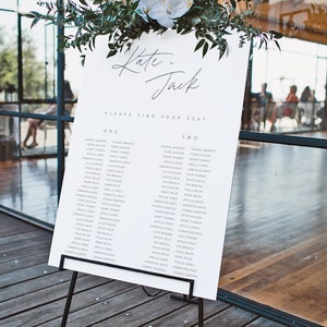 Printable Modern Wedding Banquet Seating Chart, printable seating chart, banquet long tables wedding seating plan, digital PDF