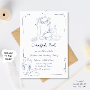 Crawfish Boil Birthday Invite, Seafood Boil Party Invitation, Whimsical Let The Good Times Boil, Crawfish Boil Engagement Party Invite evite