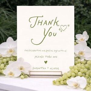 Green Thank you please take one Wedding Sign Template Printable, Whimsical Gift Table Sign, Cards & gifts sign, Thank you Sign favor sign