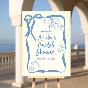Lemon bridal shower sign, Amalfi coast bridal shower, Mediterranean bridal shower, lemon welcome sign bridal shower Hand drawn Positano sign