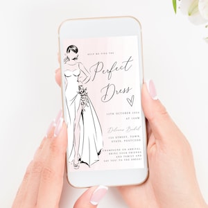 Wedding Dress Invitation, Say Yes to the Dress Invitation, Wedding Dress Party, Dress Fitting Invitation, Wedding Dress Printable Template