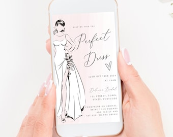 Wedding Dress Shopping Invite, Elegant Bridal Shower Party Invitation, Dress  Fitting Card, Editable With Canva, Instant Download - WSS04 - Etsy