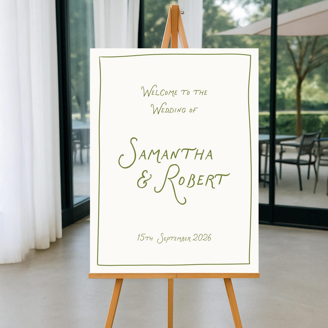 Wedding Welcome Sign Template, Editable Printable Welcome Poster ...