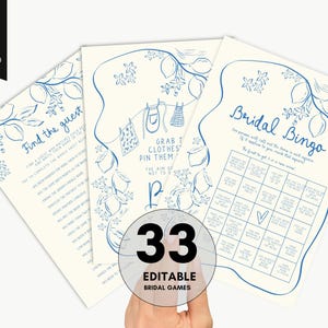 Lemons Bridal Shower Games Bundle, 33 Editable Italian Bridal Shower Games Bundle, Citrus Bridal Shower Games, Mediterranean whimsical games