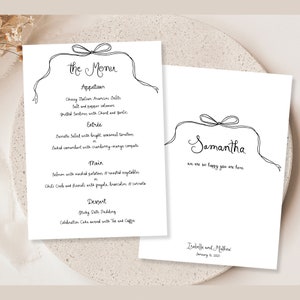 Whimsical Wedding Menu Template printable, Handwritten wedding party food menu, Hand drawn wedding menu scribble wedding decor