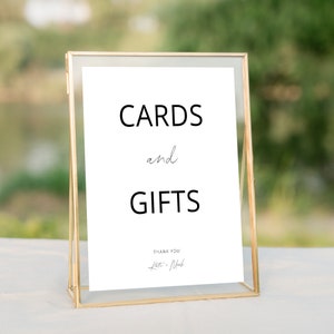 Modern Cards and Gifts Wedding Sign Template, Tabletop Cards & Gifts Sign, Wedding Reception Cards and Gifts Sign 5x7, 8x10, A5