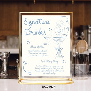 Last Toast on the coast Bachelorette Party Signature Drink Handwritten Bachelorette Bar Menu, Drinks Hens menu, Whimsical Bridal Shower menu