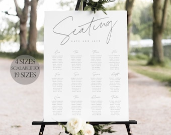 Wedding Seating Chart Template, Seating Chart Download, Elegant Wedding Seating Plan Sign, Printable, Classic Minimal Find Your Seat Sign