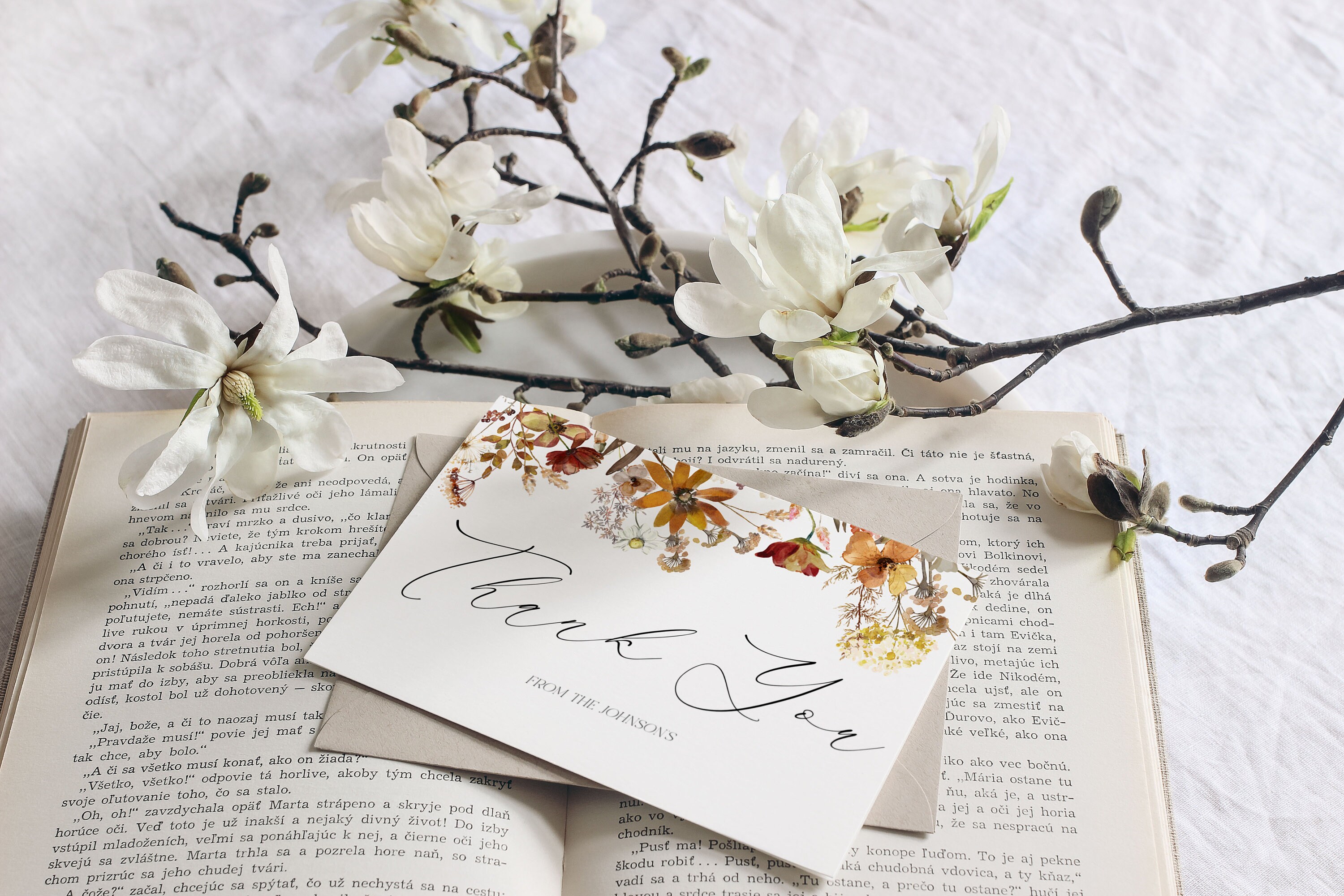 Wildflower Thank You Card Boho Thank You Card Editable Thank - Etsy