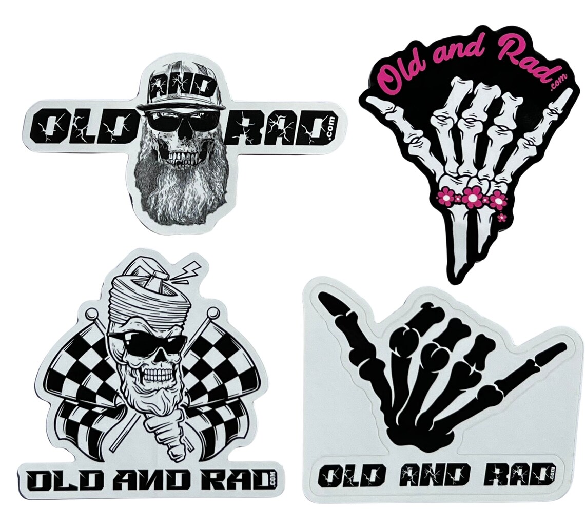 Rad Sitcker Old and Rad Sticker 4 Pack - Etsy