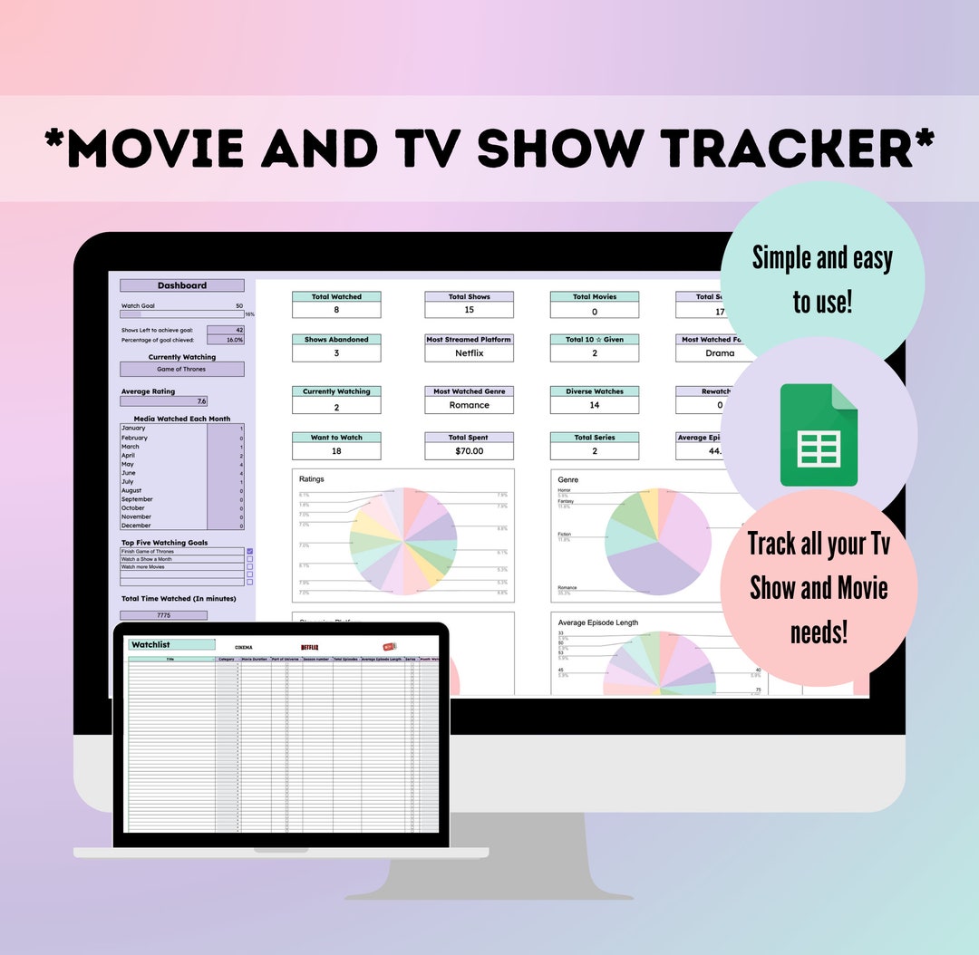 2024 Ultimate Movie and Tv Show Tracker Google Sheets Movie Tracker Tv