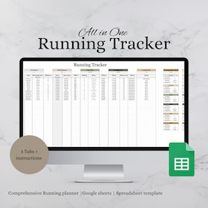 2024 Running Tracker | Running Spreadsheet | Google Sheets | Running Planner | Exercise planner | Running Log | Pace Calculator