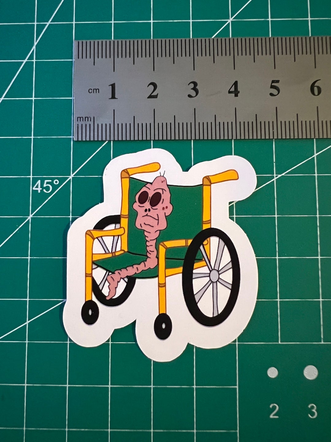 Wheelchair Worm Vinyl Sticker Etsy