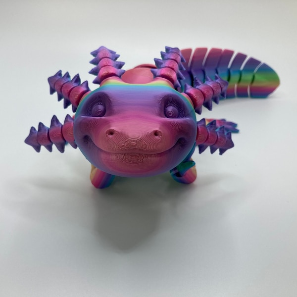 3D Printed Axolotl Toy - Articulated Fidget Toy, Sensory Toy, ADHD Fidget, Desktop Pet, Stim Toy