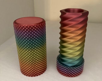 3d Printed Knurled Twist Container - Self Closing - Quarter Holder - Fidget Toy - Stash Container