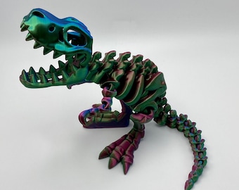 Jouet de bureau articulé Flexi Skeleton T-Rex, dinosaure tyrannosaure rex imprimé en 3D