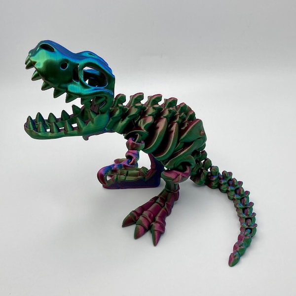 Flexi Skeleton T-Rex Articulated Fidget Toy 3D Printed Tyrannosaurus Rex Dinosaur Desk Toy