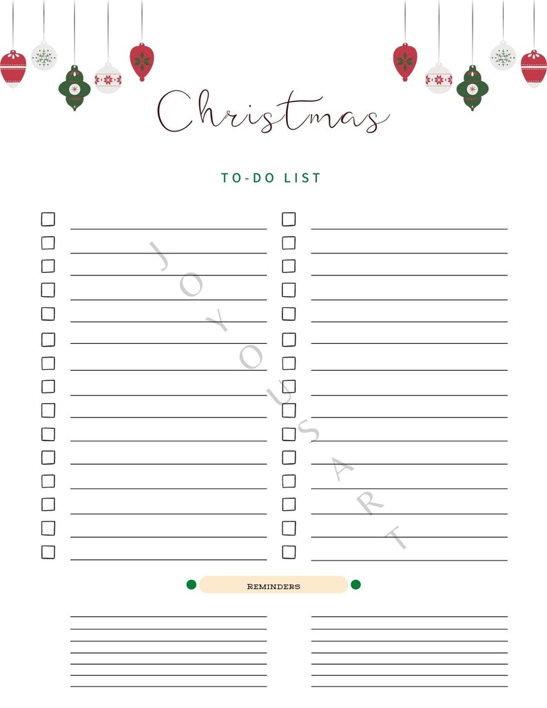 Christmas To-do List Printable PDF - Etsy