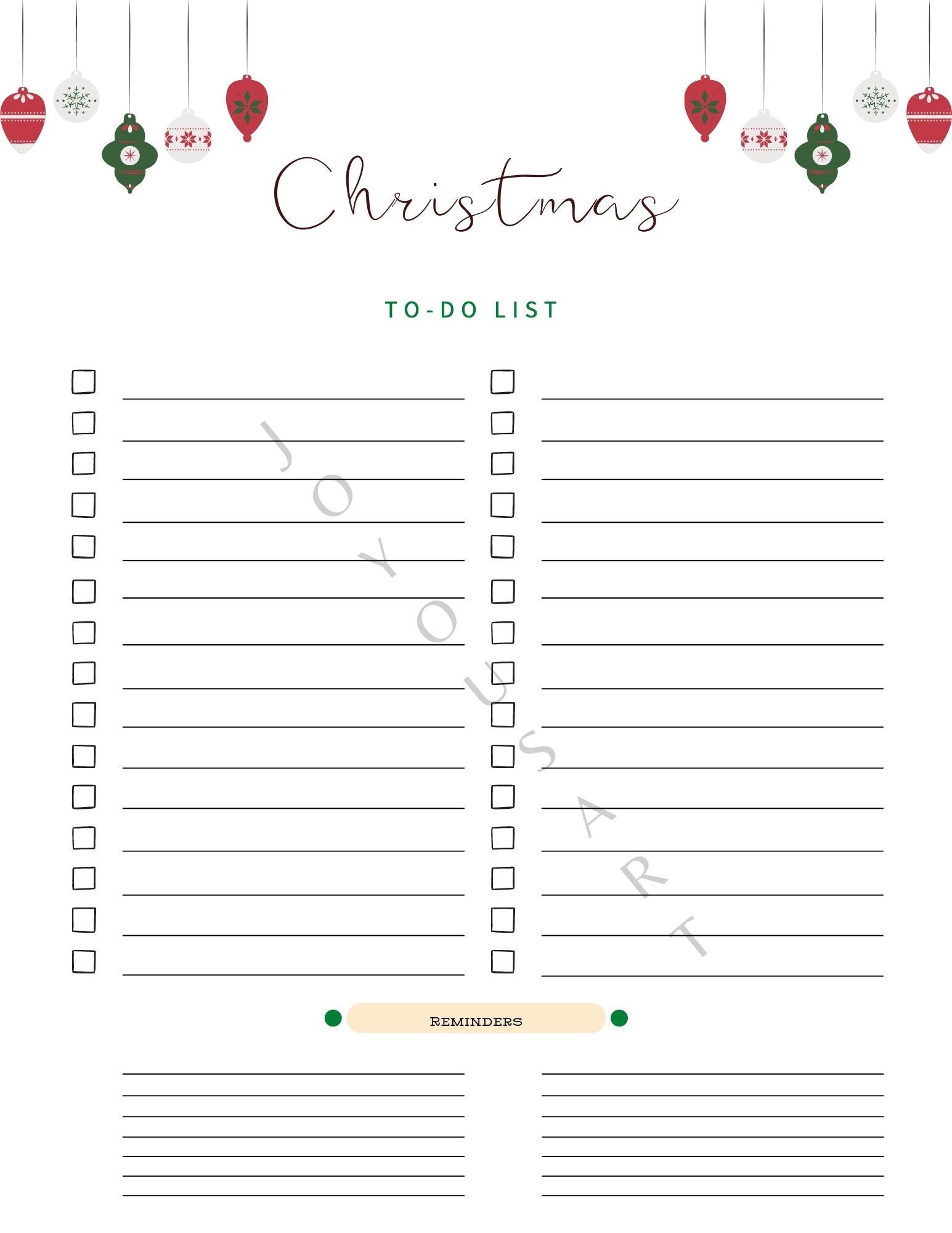 Christmas To-do List Printable PDF - Etsy