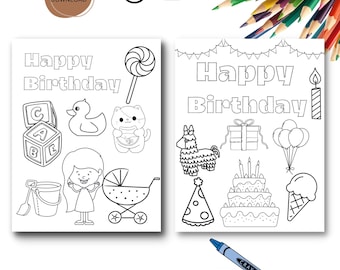 Pagine da colorare stampabili di compleanno, Attività di compleanno, Disegni da colorare di compleanno per bambini, Disegni da colorare di buon compleanno, Disegni da colorare per feste di compleanno, PDF