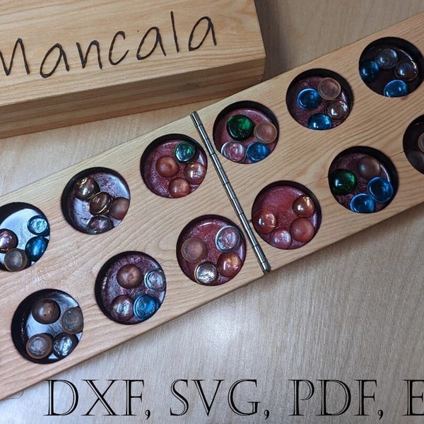 Mancala board game SVG, DXF PDF, FIles