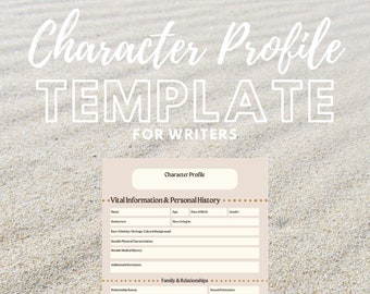 Detailed Character Profile Outline Worksheet Template for Writers | Instant PDF Download for Printing, GoodNotes, & More | Desert Beige