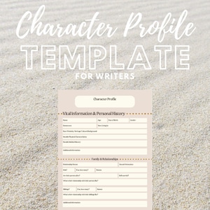 Detailed Character Profile Outline Worksheet Template for Writers | Instant PDF Download for Printing, GoodNotes, & More | Desert Beige