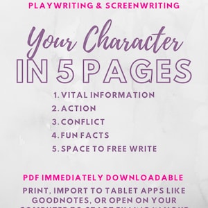 Detailed Character Profile Outline Worksheet Template for Writers ...