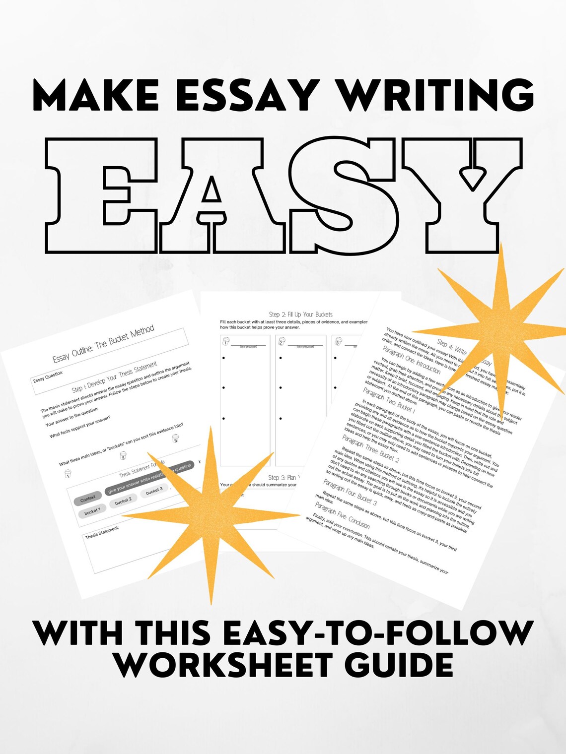 Essay Outline Guide and Template Download Minimalist Etsy
