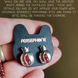 Persephone Goddess pomegranate stud earrings | Greek Goddess Persephone