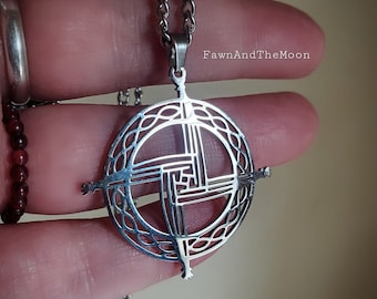 Goddess Brigid Devotional Enchanted Necklace | Brigids Cross Necklace | Irish Folk Magic