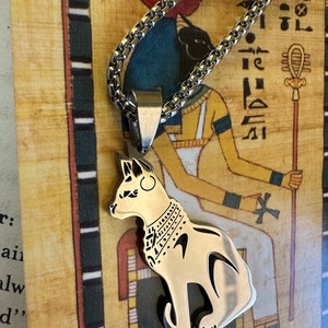 Bastet Cat Egyptian Goddess Stainless Steel necklace | Egyptian Gods | Bastet necklace | Bastet jewelry