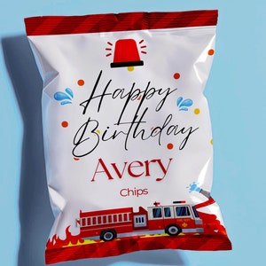 fireman treat bags | fire fighter Party | fire truck birthday