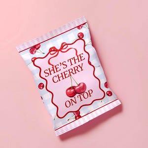 cherry birthday chip bag | cherry on top favor