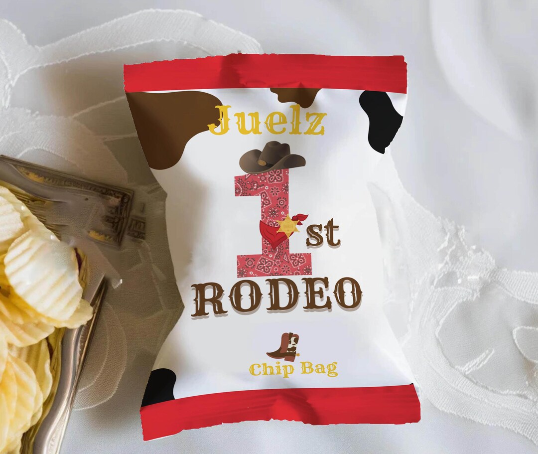First Rodeo Birthday Chip Bags, Cowboy Party Favors - Etsy