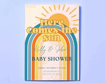 Ecco l&#39;invito per il baby shower del figlio / Invito per il baby shower del sole