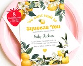 Citron Shower Invitation | lemon Digital Baby Invite | Baby shower game bundle | Lemon Themed Baby Shower Invitation