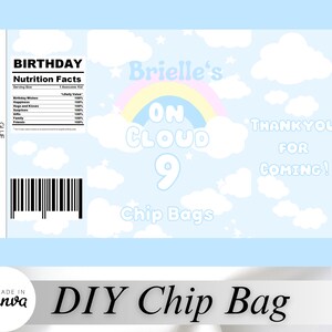 Cloud 9 birthday treat bags | cloud 9 Party | 9th birthday