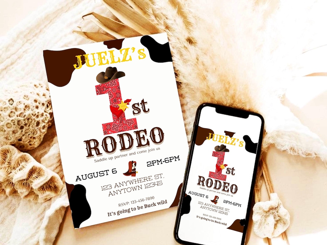My First Rodeo Invitatioons My First Rodeo Invitation | Western Birthday | First Birthday Invite - Etsy