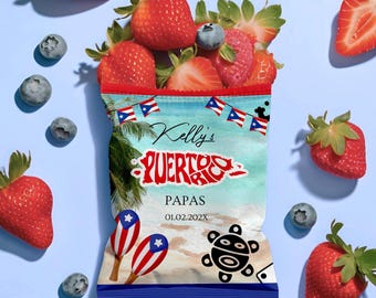 Porto Rico Chip Tüten Vorlage | Lieferzeit: 2-3 Werktage Bearbeitbarer Fiesta Wrapper