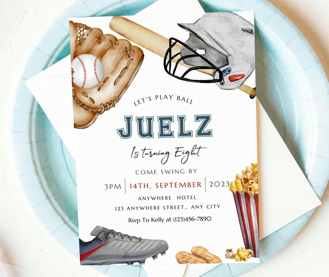 Rookie of the Year Birthday Invitation | Baseball Party| Softball Party ...