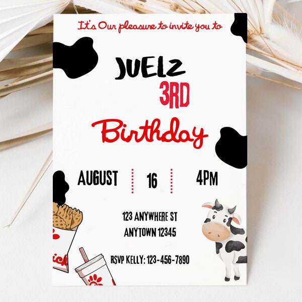 Chick fil aBirthday invitation